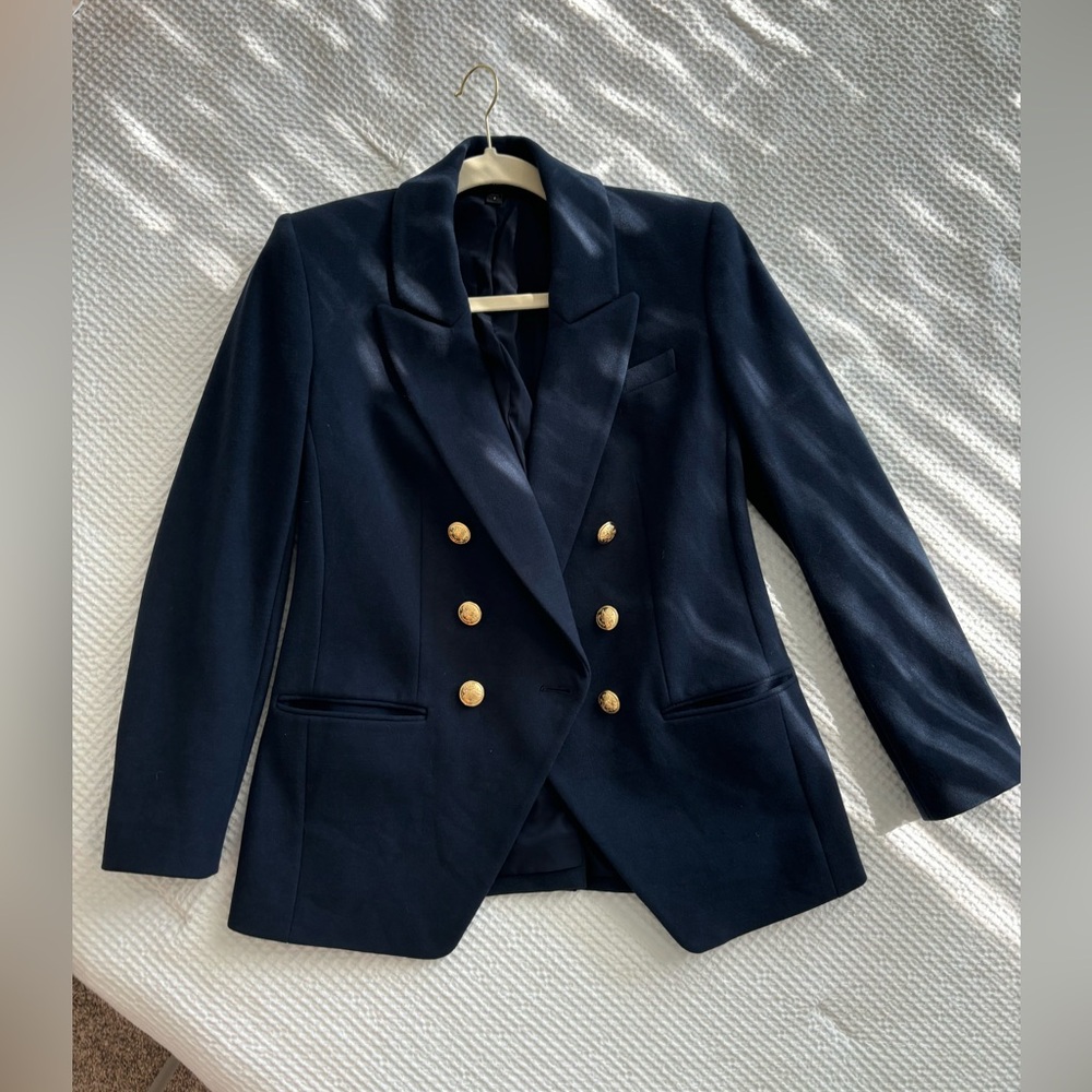 Women's Navy Blue Blazer with Gold Buttons by Express
